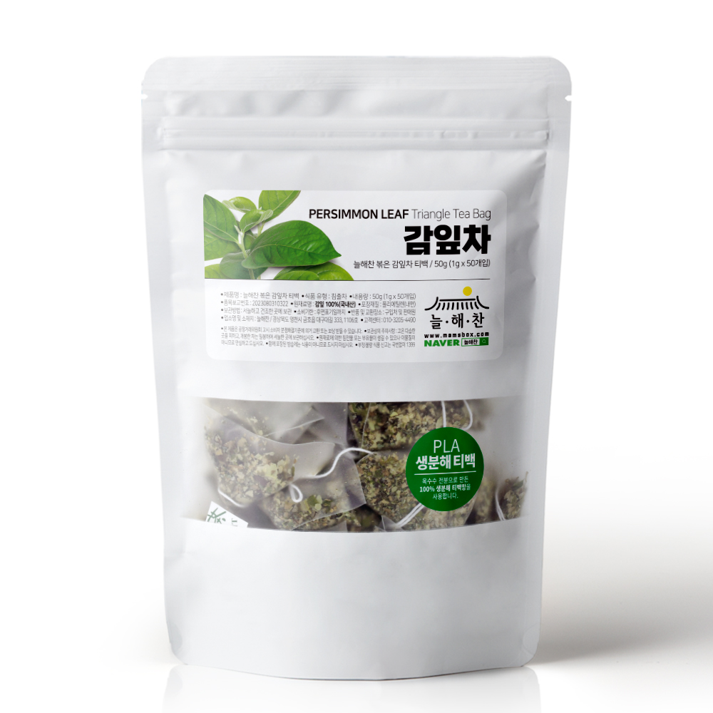 늘해찬 국내산 볶은 감잎차 삼각티백 (1g x 50티백)