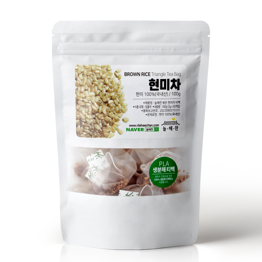 늘해찬 국내산 볶은 현미차 삼각티백 (2g x 50티백)