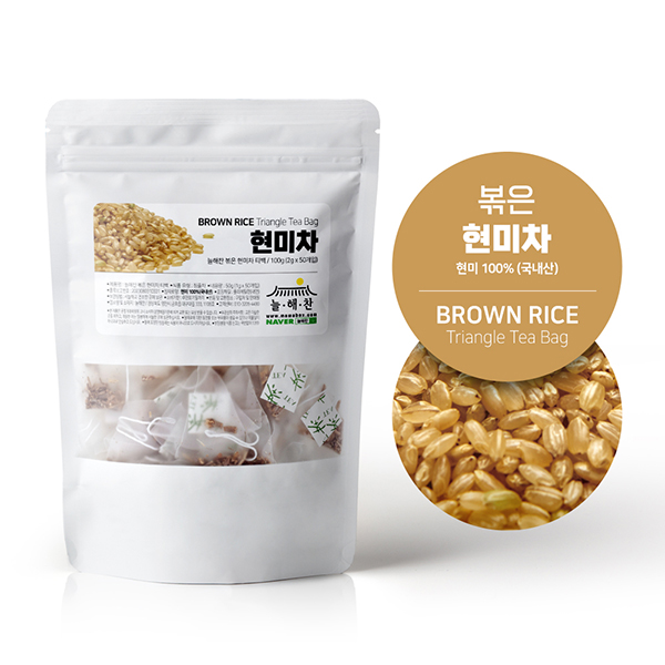 늘해찬 국내산 볶은 현미차 삼각티백 (2g x 50티백)