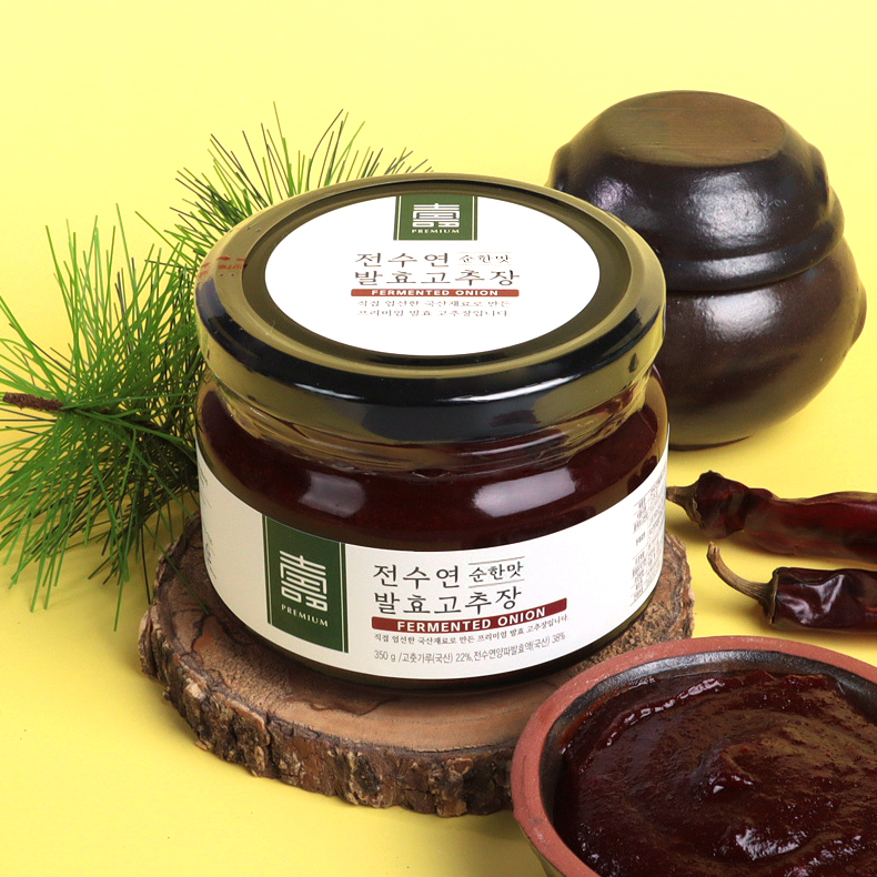 전수연발효고추장 국산 태양초 보통매운맛 저염 수제고추장 350g 양파발효 어린이 with 전수연레시피