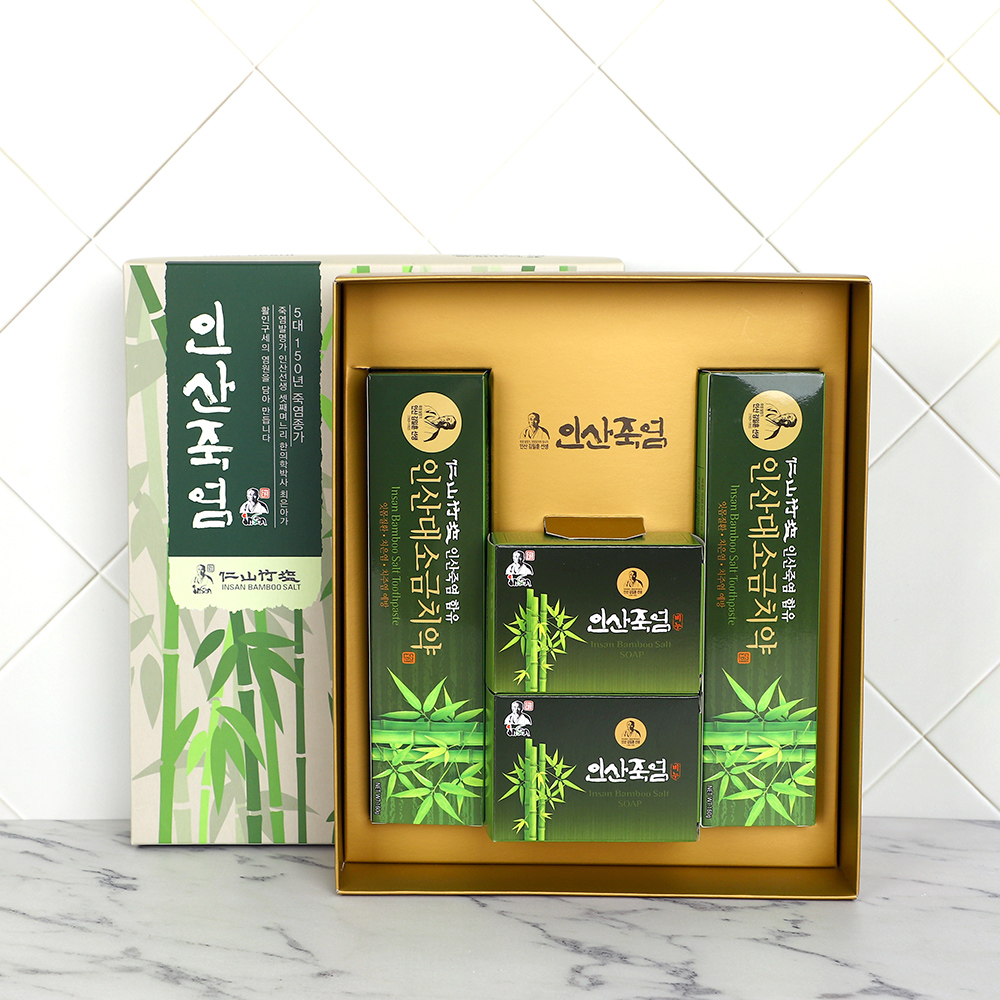 인산죽염 비누선물세트 4호 [치약 2개 비누 2개]