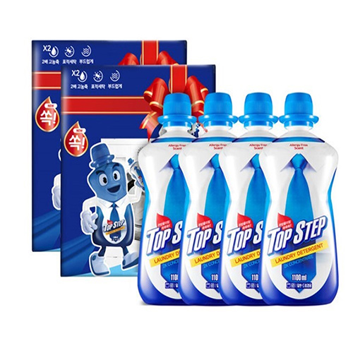 탑스텝 고농축 세탁세제 1100ml x 4개 선물세트(피부자극테스트 S마크 인증)