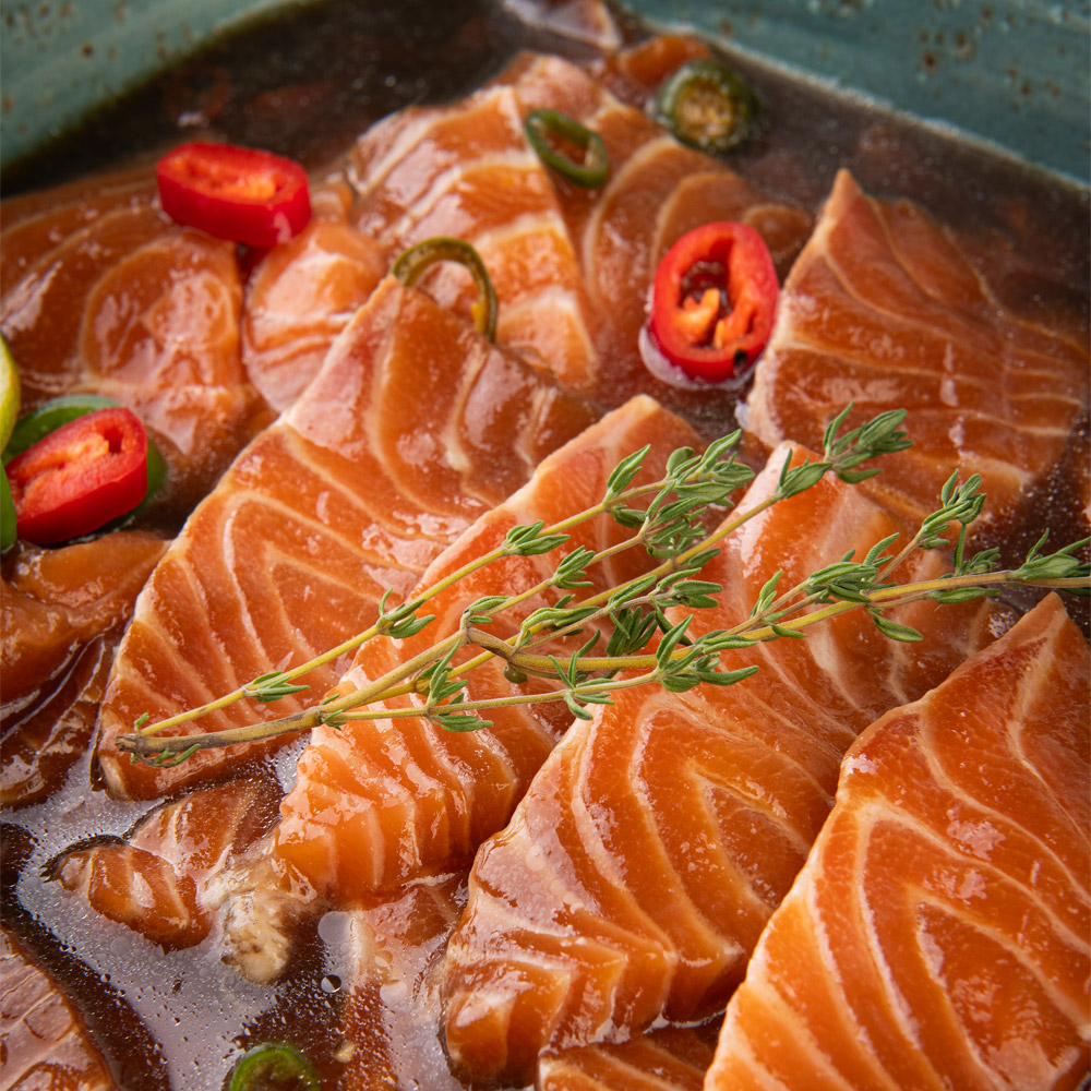 믿음게장 간장에 푹 빠진 생 연어장 1kg (500g x 2팩)