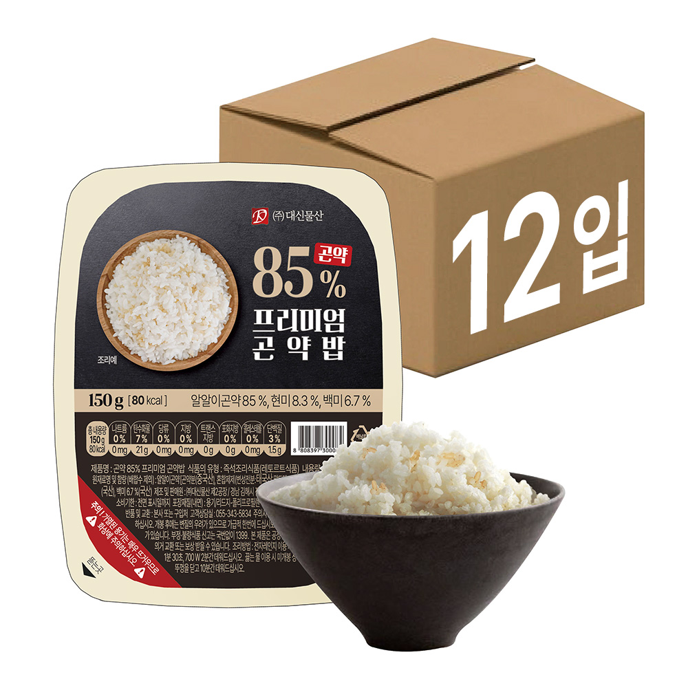 (오직미)곤약 85% 프리미엄곤약밥 150gx12개/24개 80kcal 한끼밥맛 그대로 대신곤약 대표이미지 섬네일