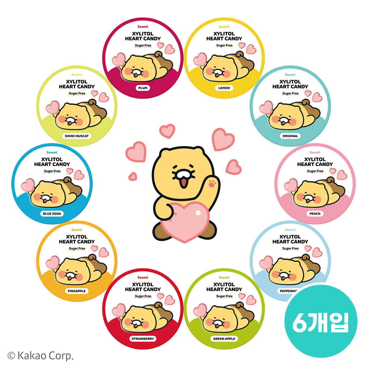 춘식이 자일리톨 사탕 수오미 핀란드 무설탕 캔디 6개입