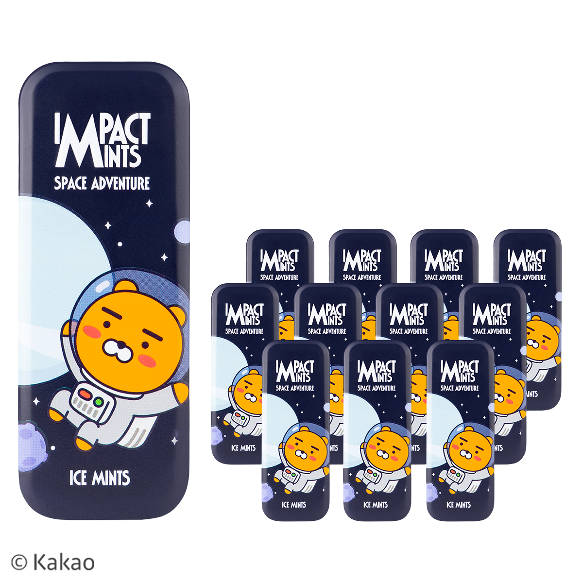 카카오 프렌즈 민트 캔디 스페이스어드벤처 아이스민트 임팩트 무설탕 사탕 12개