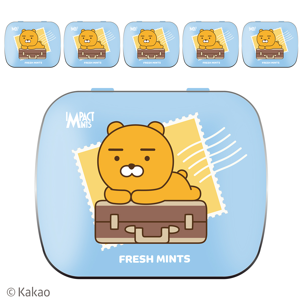 카카오 프렌즈 민트 캔디 허니듀 멜론 임팩트 무설탕 사탕 6개