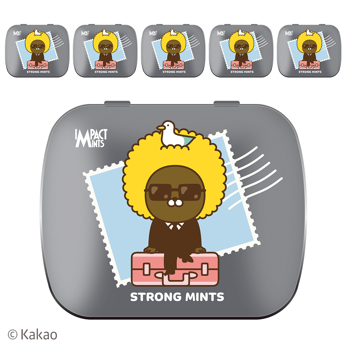 카카오 프렌즈 민트 캔디 허니듀 멜론 임팩트 무설탕 사탕 6개