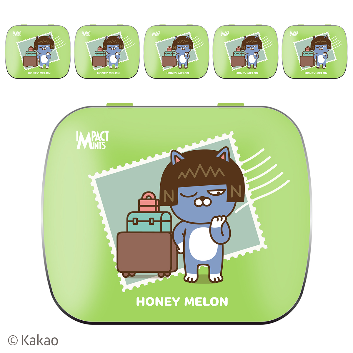 카카오 프렌즈 민트 캔디 허니듀 멜론 임팩트 무설탕 사탕 6개