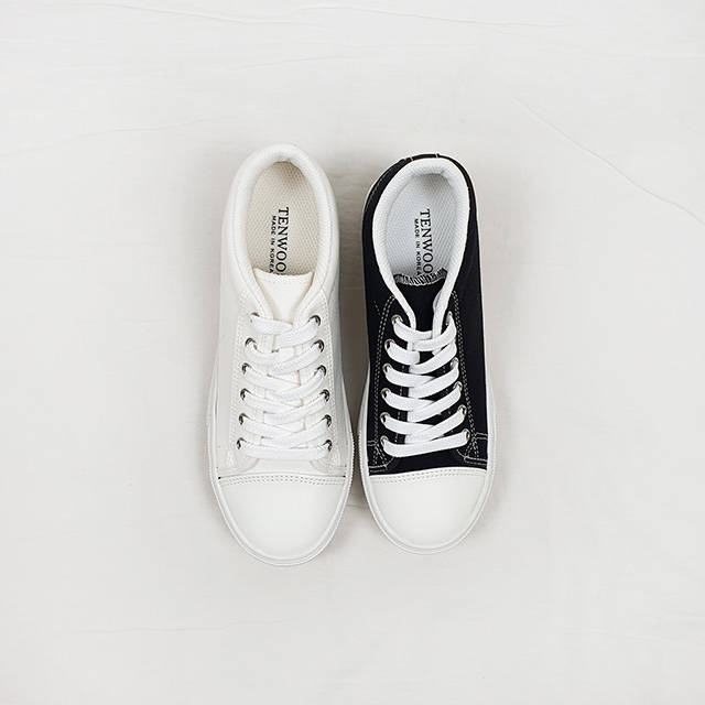 바사 국산 패치 포인트 키높이 캔버스 통굽 스니커즈 5cm