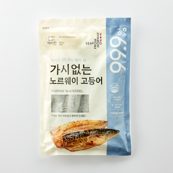 99.9% 가시없는 노르웨이 고등어 (600g)