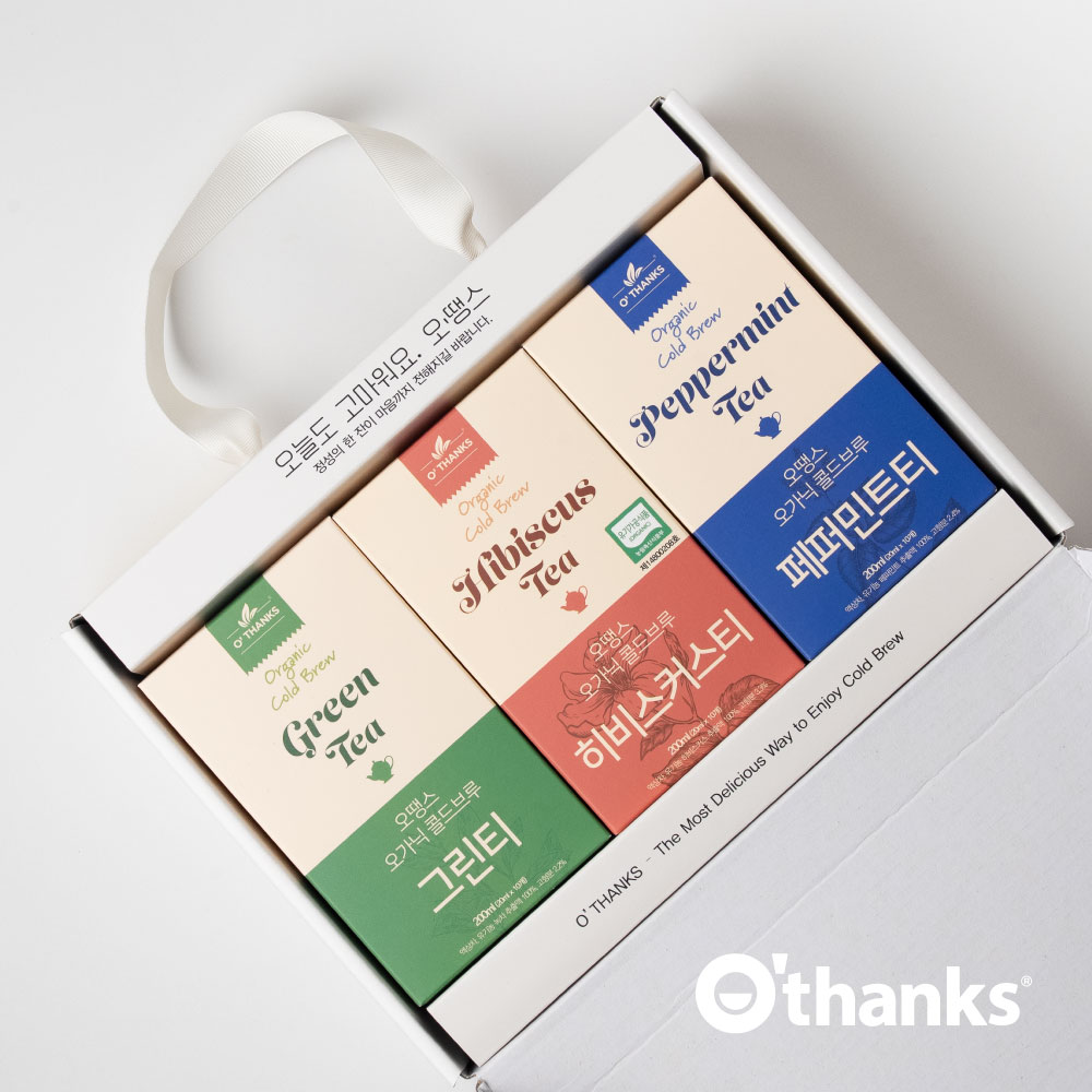 [정기배송] 오땡스 오가닉 콜드브루티 그린티 히비스커스티 페퍼민트티 잉글리시블랙퍼스트티 200ml (20mlx10입)