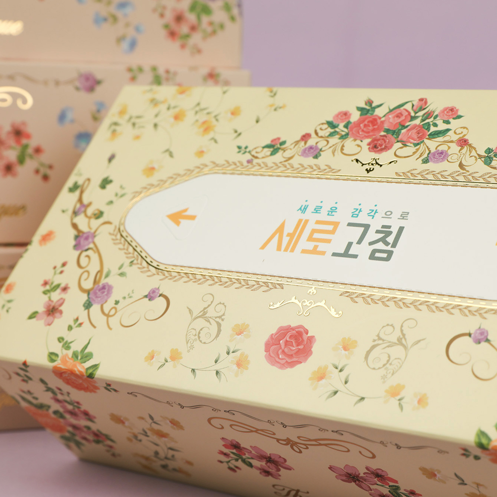 세로고침 촉촉한 각티슈 먼지없는 미용티슈 곽티슈 비염 로션 화장지 3겹 120매 6개입