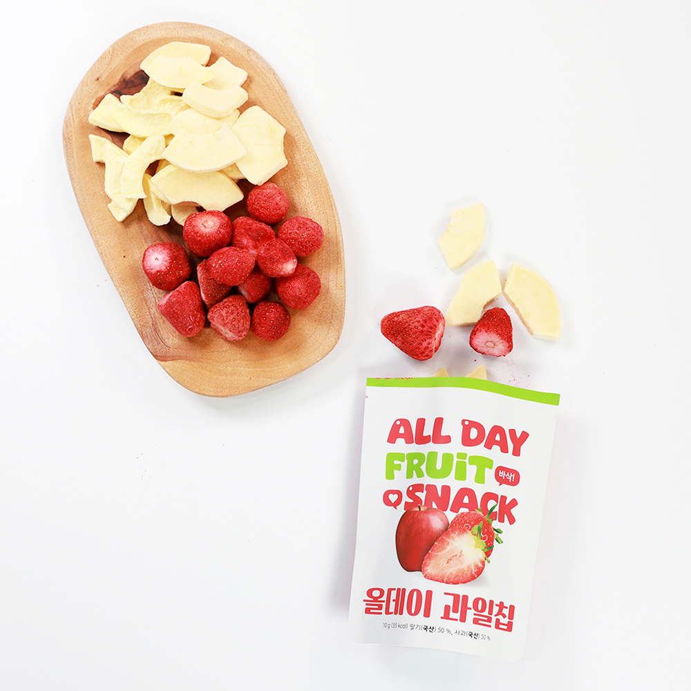 퓨어잇 올데이 동결건조 과일칩 사과딸기칩 과일100%