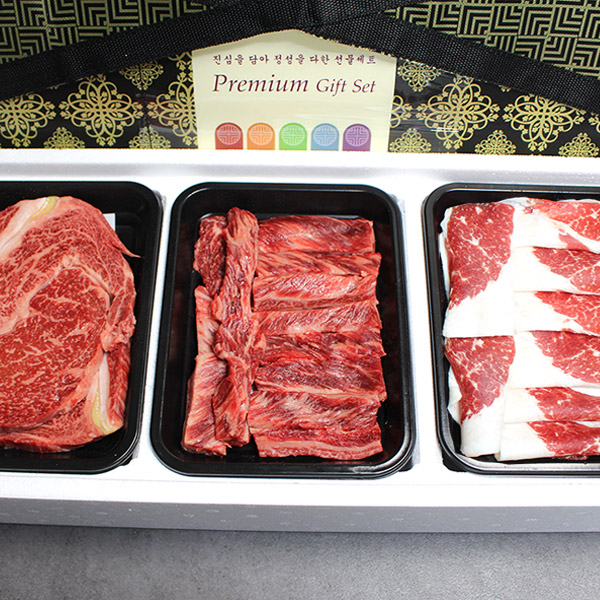 [한성가횡성한우]정품 횡성한우 투뿔등급 명작세트 6호 600g(등심 200g,갈비살 200g,차돌박이 200g)