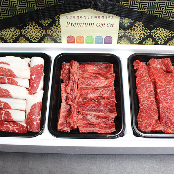 [한성가횡성한우]정품 횡성한우 원뿔등급 명작세트 5호 600g(채끝 200g,갈비살 200g,차돌박이 200g)