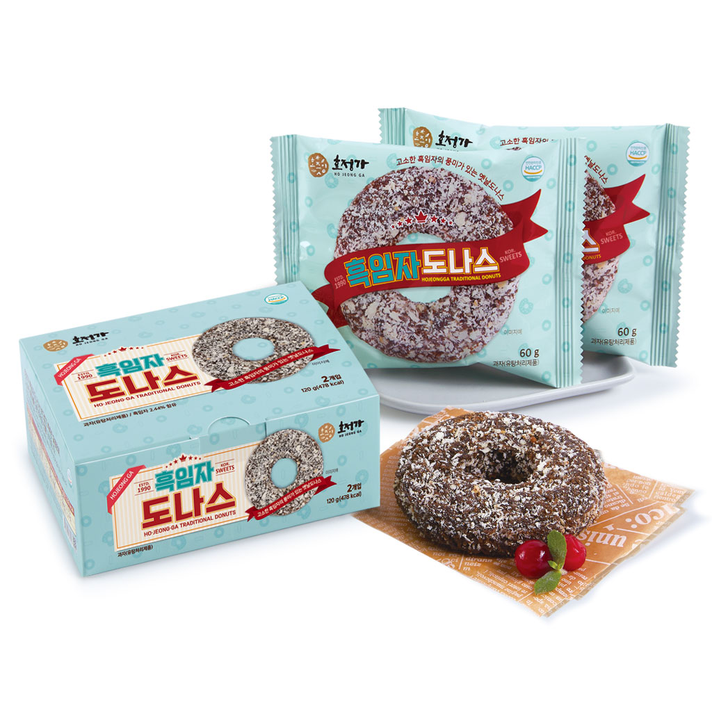 호정가 흑임자도나스 (2개입) / 달콤하고 고소한 옛날과자
