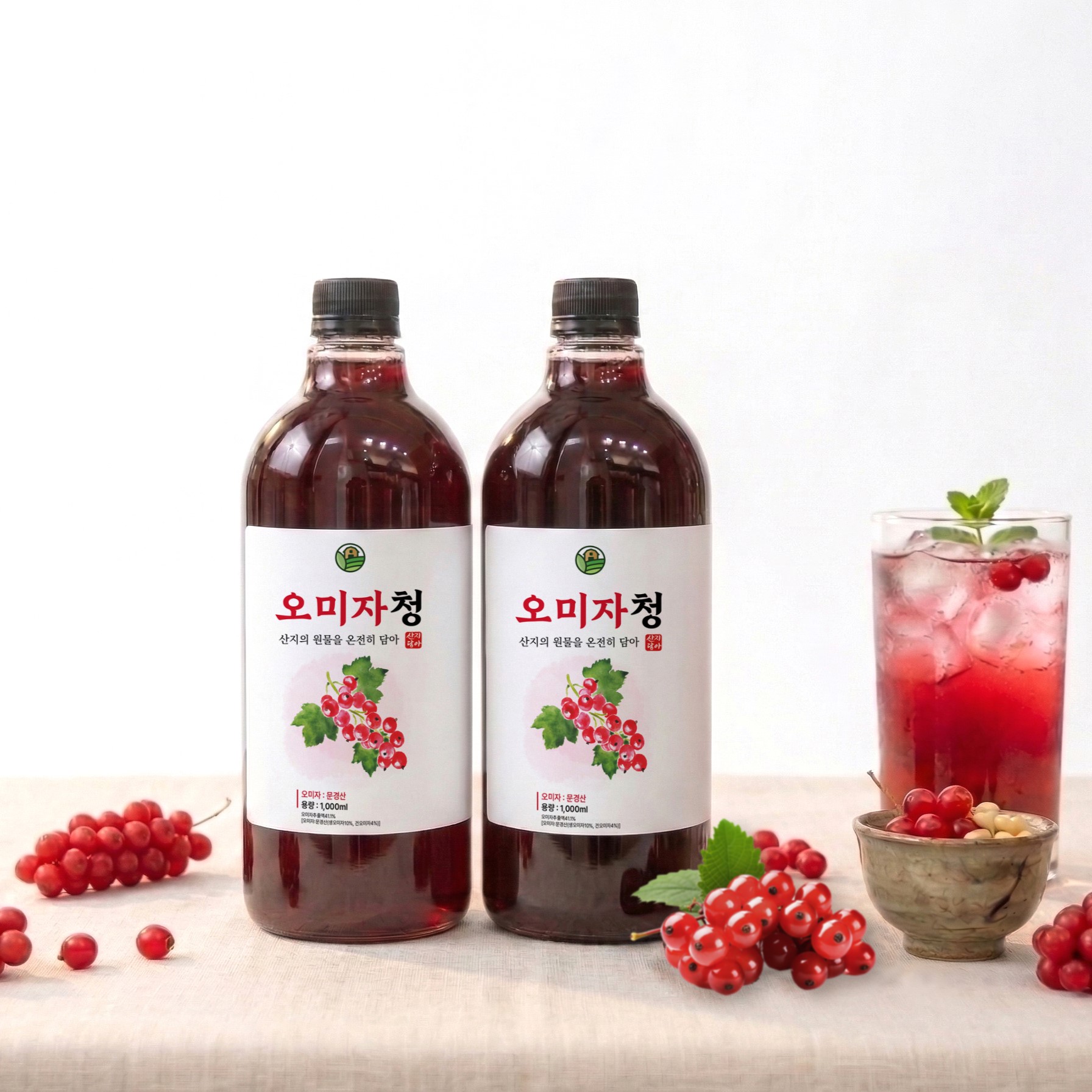 오미자 효능 오미자청 오미자차 오미자원액 오미자엑기스 에이드 1000ml