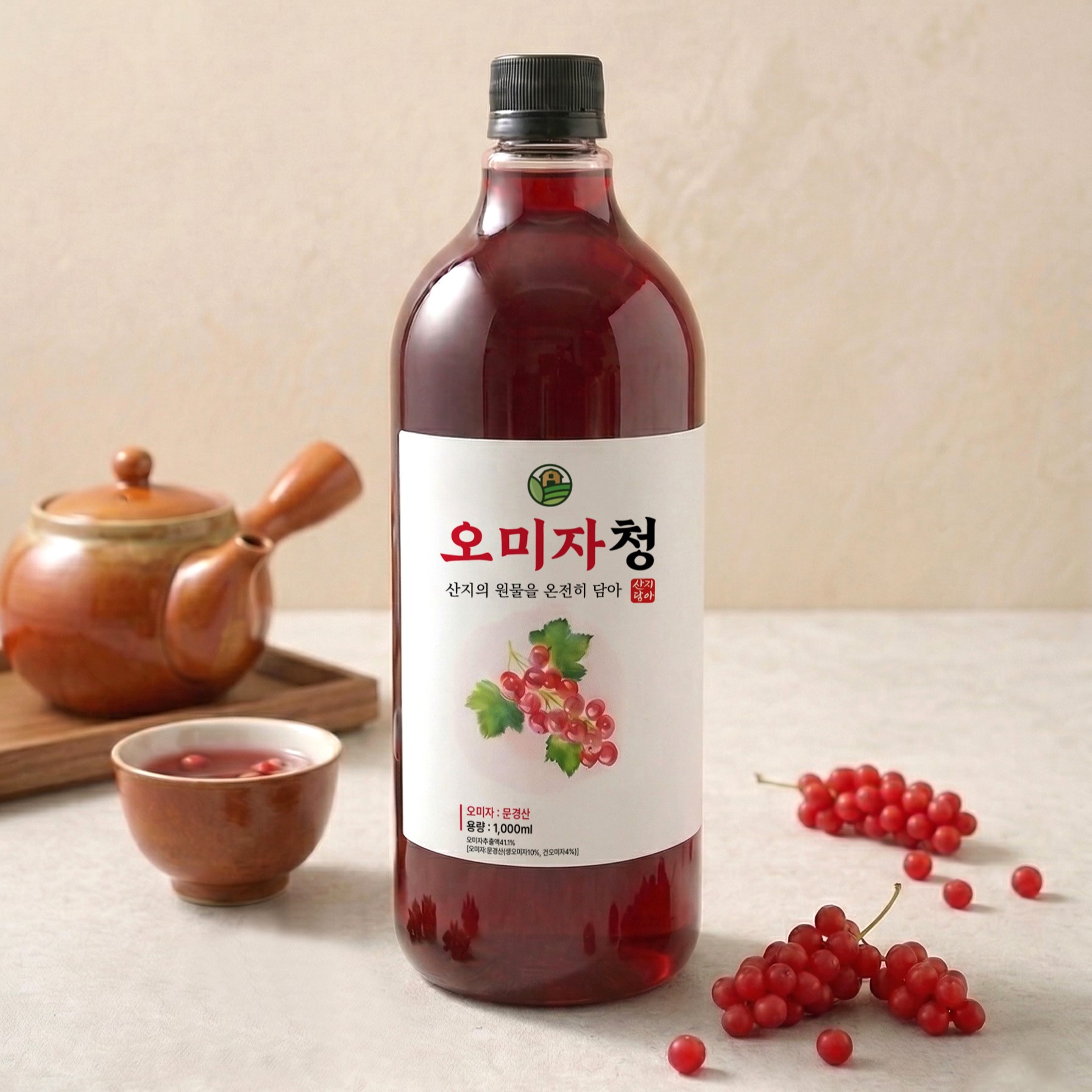 오미자 효능 오미자청 오미자차 오미자원액 오미자엑기스 에이드 1000ml