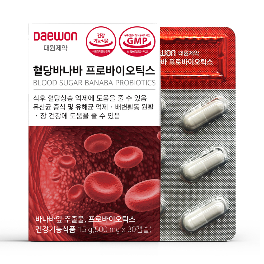 [대원제약] 혈당바나바 프로바이오틱스 500mg x 30캡슐