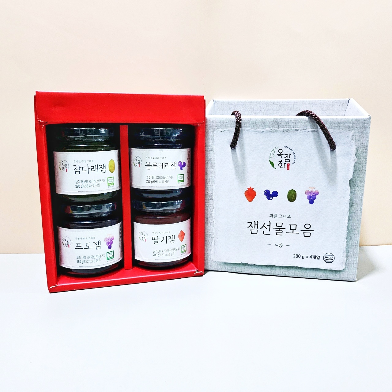 옥잠화 과일 그대로 과일잼 4종 선물모음 (280g*4개입)