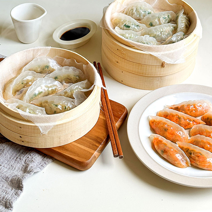 [외할머니밥상]쫄깃한 감자피 투명 만두 440g*2팩 (고기/김치/새우만두)