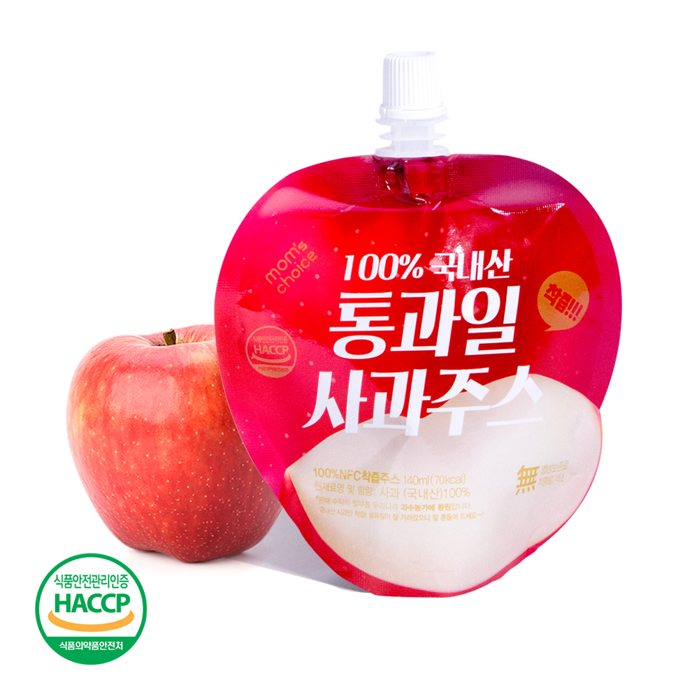 맘스초이스 100% 국내산 통과일 사과주스 140ml x 40팩