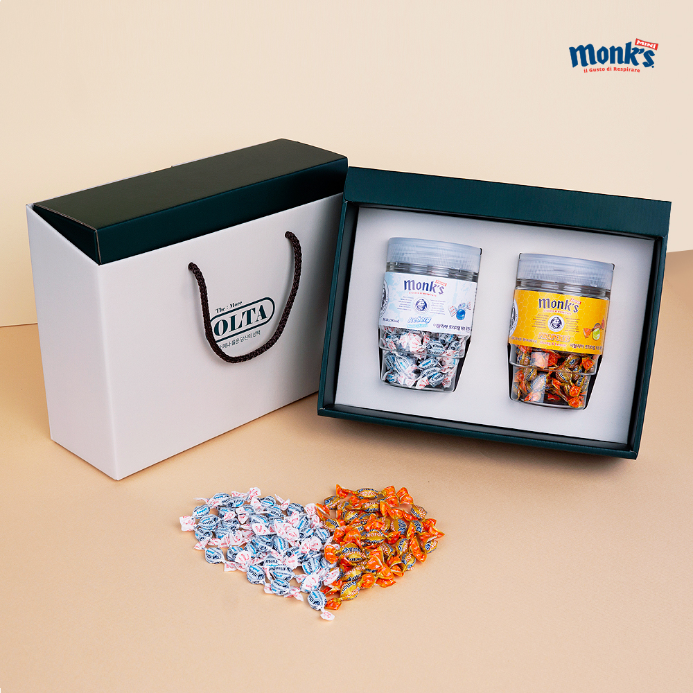 몽스 허브캔디 2종 컵홀더 선물 패키지 100g x 2 대표이미지 섬네일
