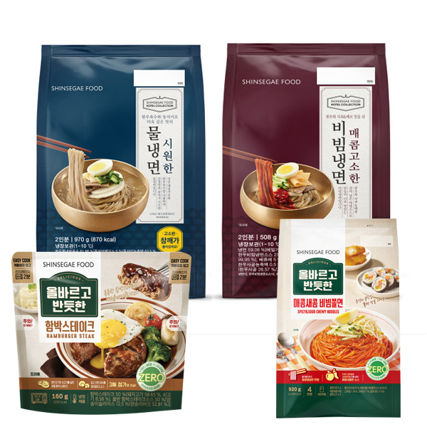 [신세계푸드] 호텔컬렉션 비빔냉면+물냉면+올반 함박스테이크 160gx4팩 외 1종