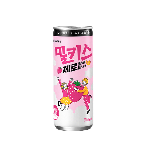 [롯데칠성] 밀키스 제로 딸기바나나 250ml x 30캔