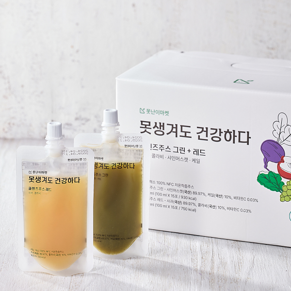 못난이마켓 클렌즈주스 100% 과일채소 착즙 (100ml x 30개)