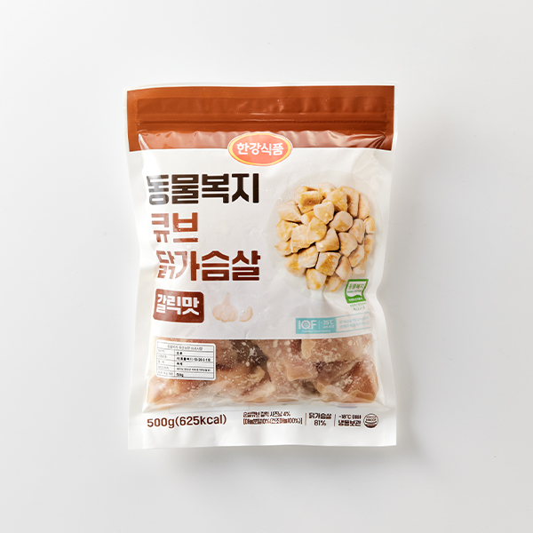 동물복지 갈릭맛 큐브닭가슴살(500g)