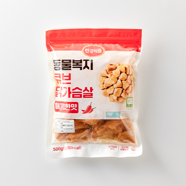 동물복지 매콤한 큐브닭가슴살(500g)