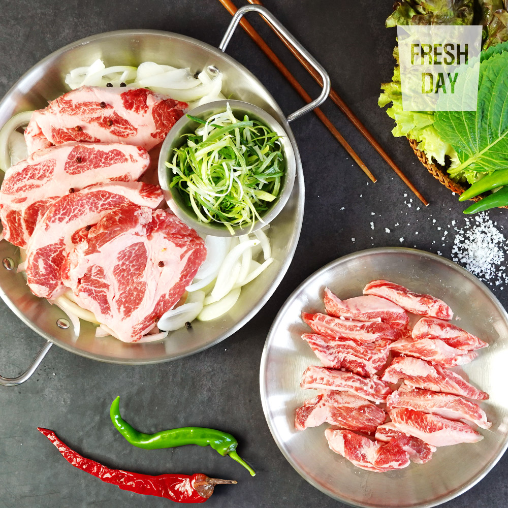 [프레시데이] 이베리코 흑돼지 목살 갈비살 항정살