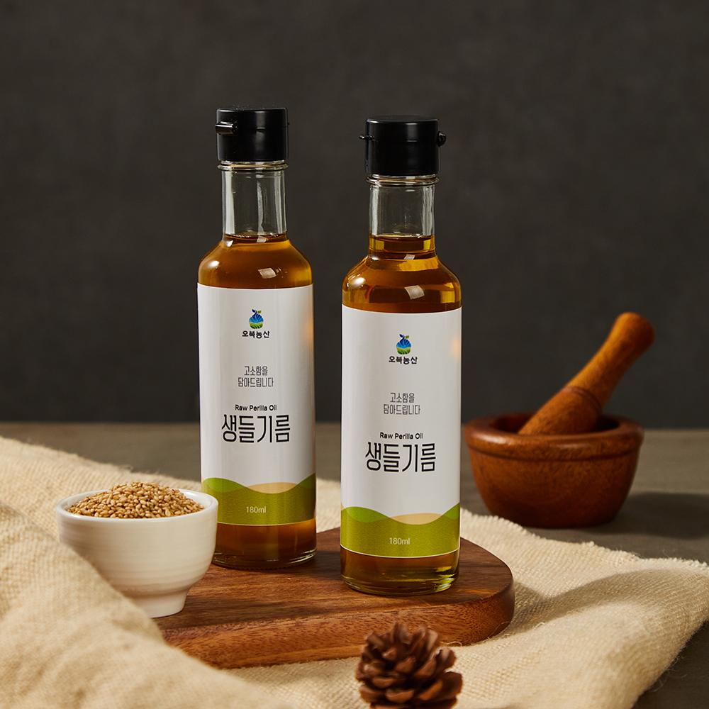 [오복농산]저온압착 국내산 통 참깨로 착유한 참기름 180ml,250ml