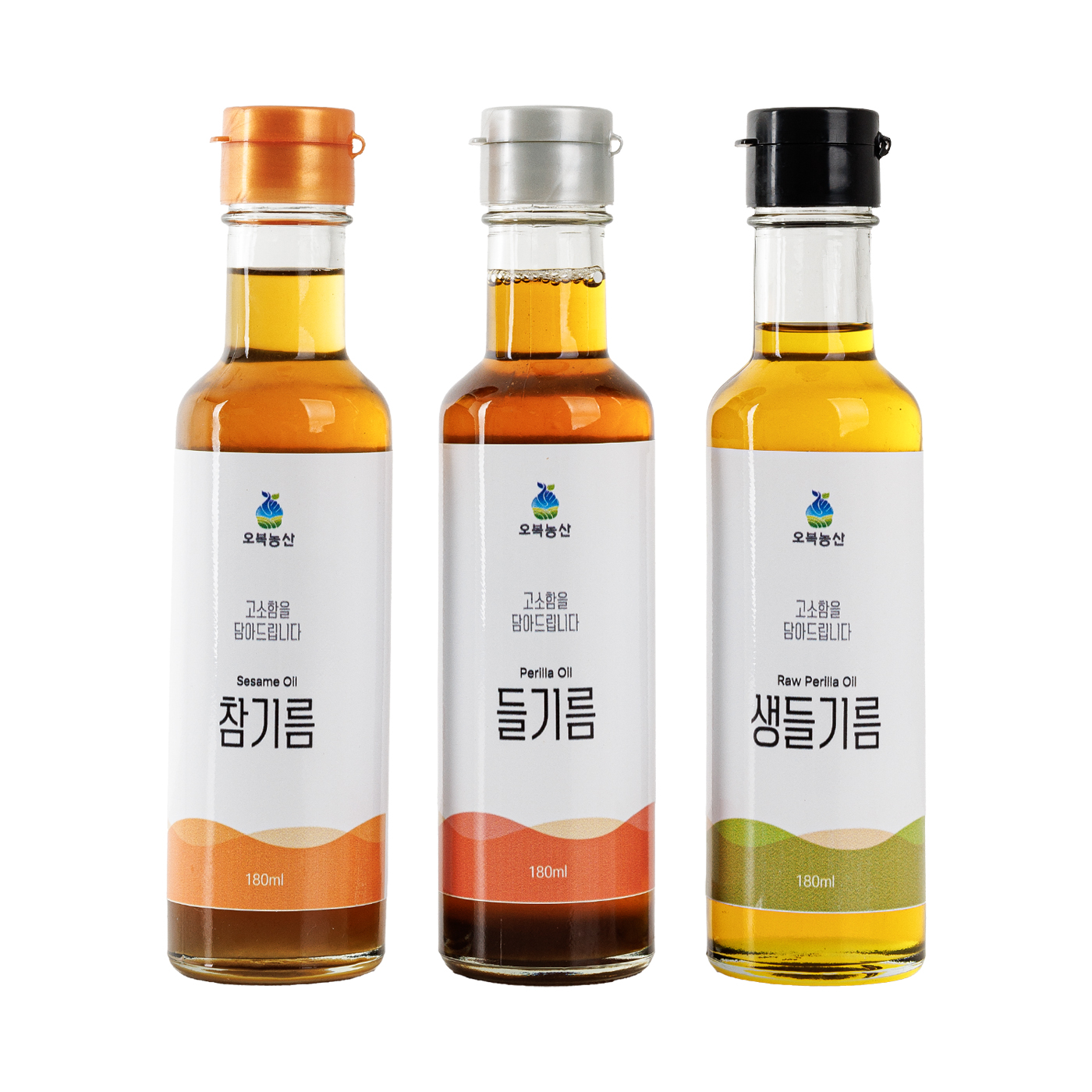 [오복농산]저온압착 국내산 통 참깨로 착유한 참기름 180ml,250ml 대표이미지 섬네일