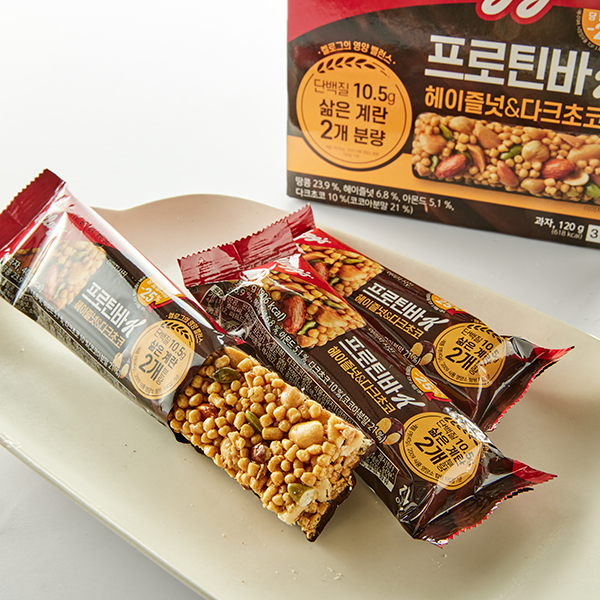 [증정행사] 단백질바 헤이즐넛 다크초코 (40gX3입) + 단백질바 K 카라멜&넛 (40g)