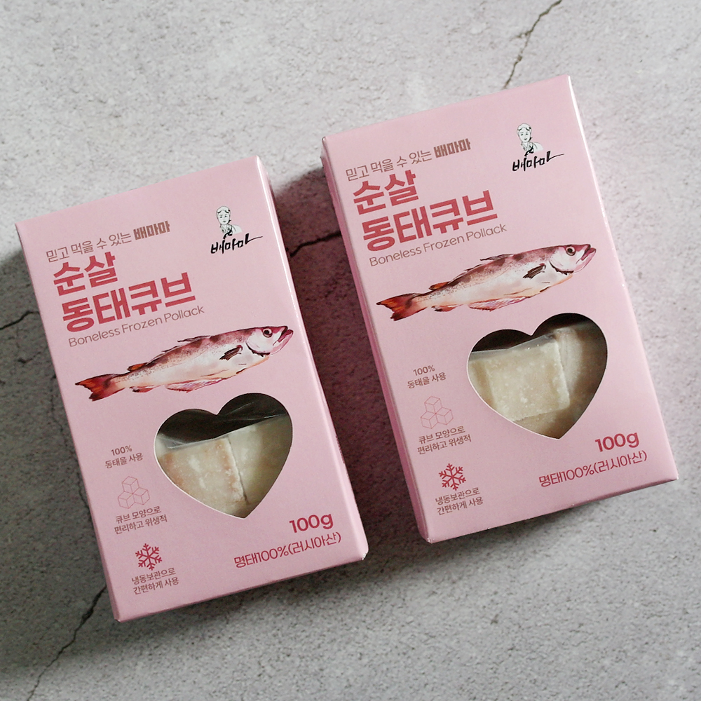 배마마 대구 가자미 동태 큐브 생선 토핑 반찬