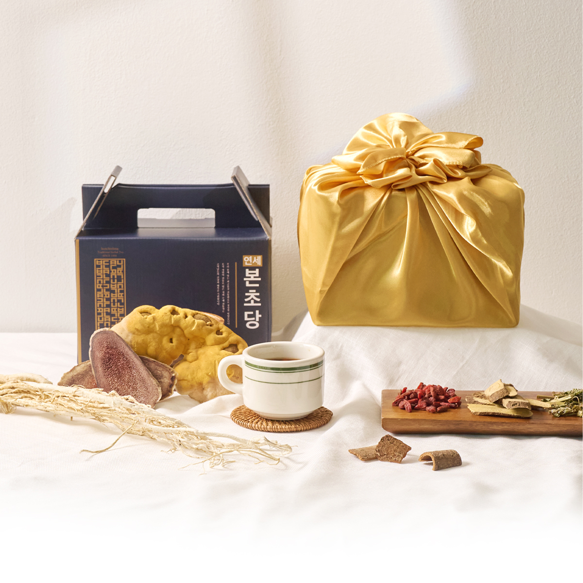 [연본당] 뷰티차:S-tea (운동+식단음료 고소한맛 전통차) 황금보자기 선물포장