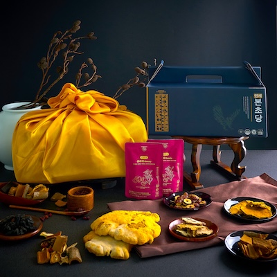 [연본당] 뷰티차:S-tea (운동+식단음료 고소한맛 전통차) 황금보자기 선물포장 대표이미지 섬네일