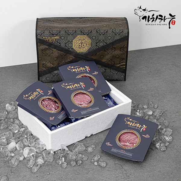 [가치하누] 1++한우투뿔 꽃등심+갈비살+특수부위 선물세트 900g  (꽃등심 300g+갈비살 300g+앞치마살+업진안살+삼각살 특수부위 300g)