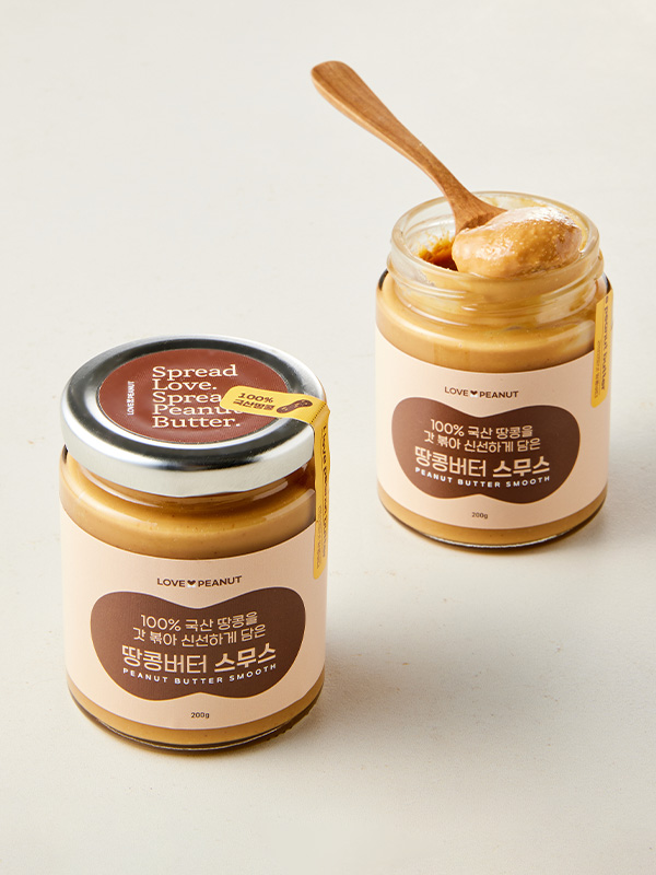 [러브앤피넛] 100% 국내산 땅콩버터 스무스 (210g)