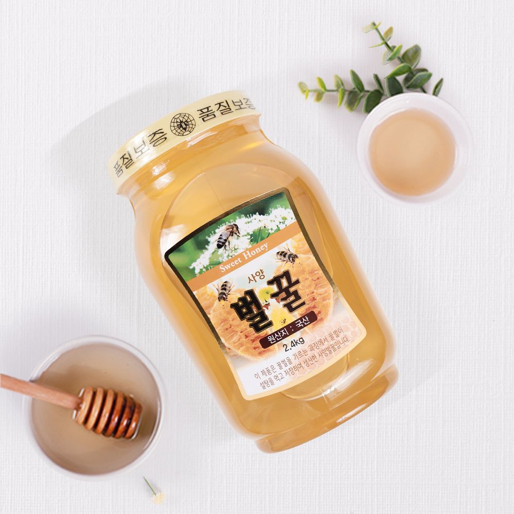 [백화농원] 스위트 허니 국내산 벌꿀 2.4kg (1병/2병)