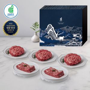 강원한우 정육세트 1호, 1+등급 이상, 총 1kg(불고기 200g 3팩, 양지국거리 200g 2팩) 대표이미지 섬네일