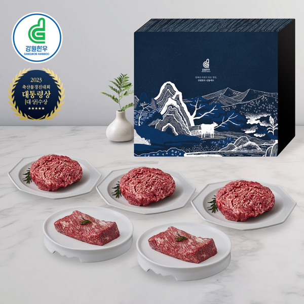 강원한우 정육세트 1호, 1+등급 이상, 총 1kg(불고기 200g 3팩, 양지국거리 200g 2팩) 대표이미지 섬네일