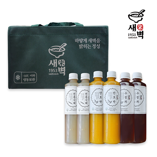 [명절선물추천] 1953새벽 전통 수제 식혜 단호박 수정과 오미자 선물세트 (500ml/6개입)