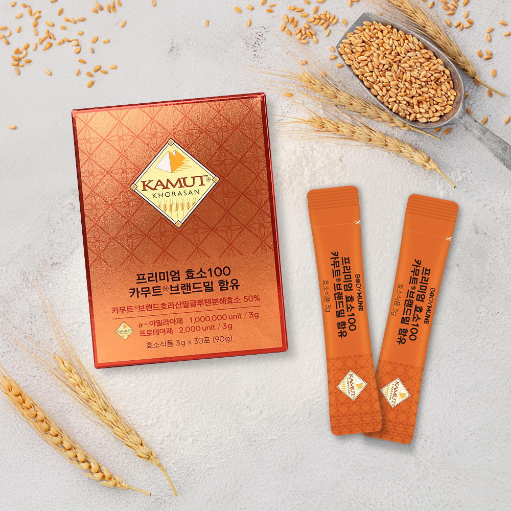 바디뮨 카무트 브랜드밀 함유 역가수치 100만 효소 3g X 30포 박스