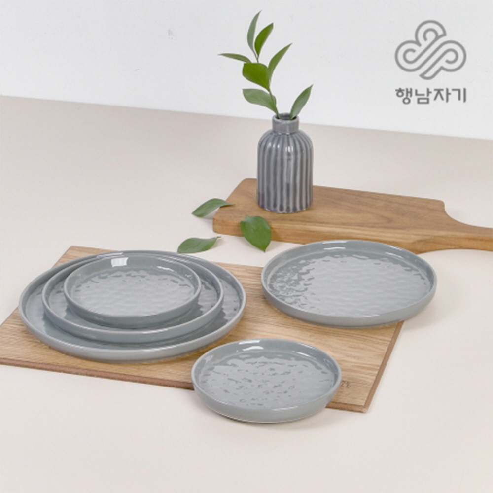 ★청와대 사용★ [행남자기] 도자기 식기 접시 세트 5종 담운/묵운 