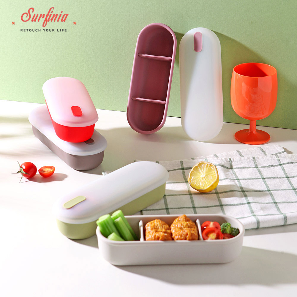 [1+1] 서피니아 실리콘 칸분리형 밀폐 도시락통 