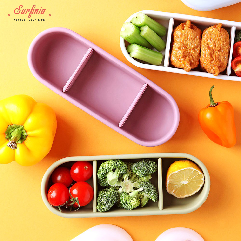 [1+1] 서피니아 실리콘 칸분리형 밀폐 도시락통 